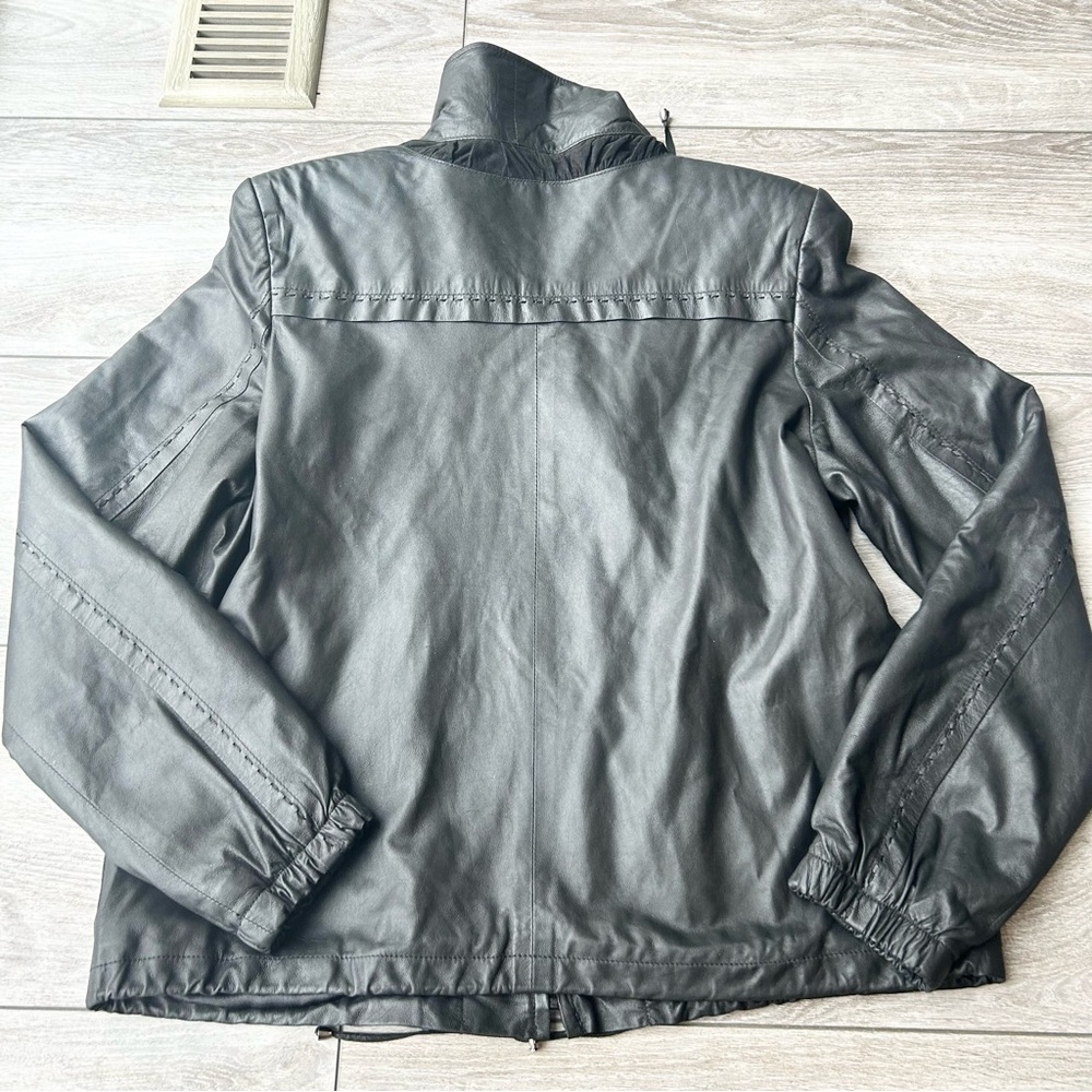 Bigardini Ruched  Ruffles Leather Jacket - Picture 12 of 14